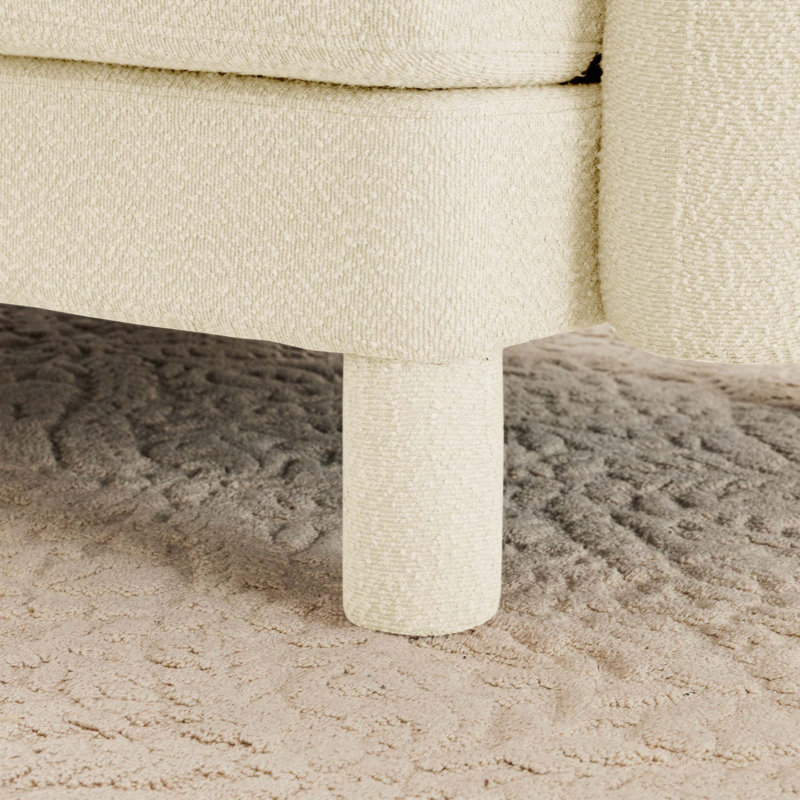 Canapé modulaire à 2 places pour la causeuse en tissu Boucle, Beige
