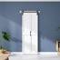 Assembled 84" H MDF Bi-Fold Barn Door with Hardware Kit, Covered with PVC Surface