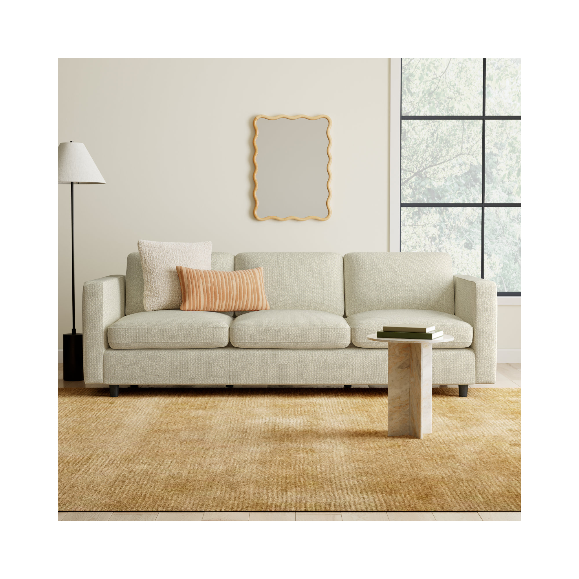 Fleetwood 99'' Upholstered Sofa, Moto Stucco Textured Tweed