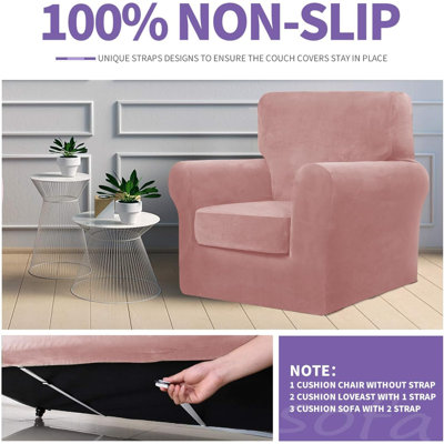 Suede Box Cushion Armchair Slipcover