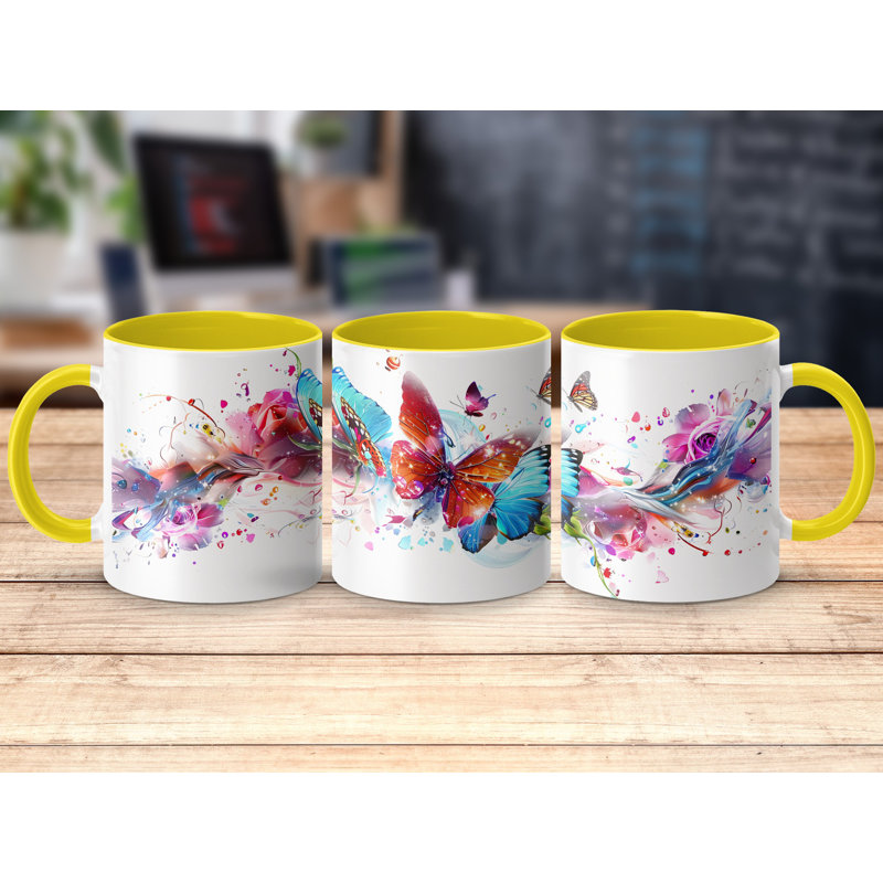 Handmade Ceramic Porcelain Coffee Mug Teacup and Saucer