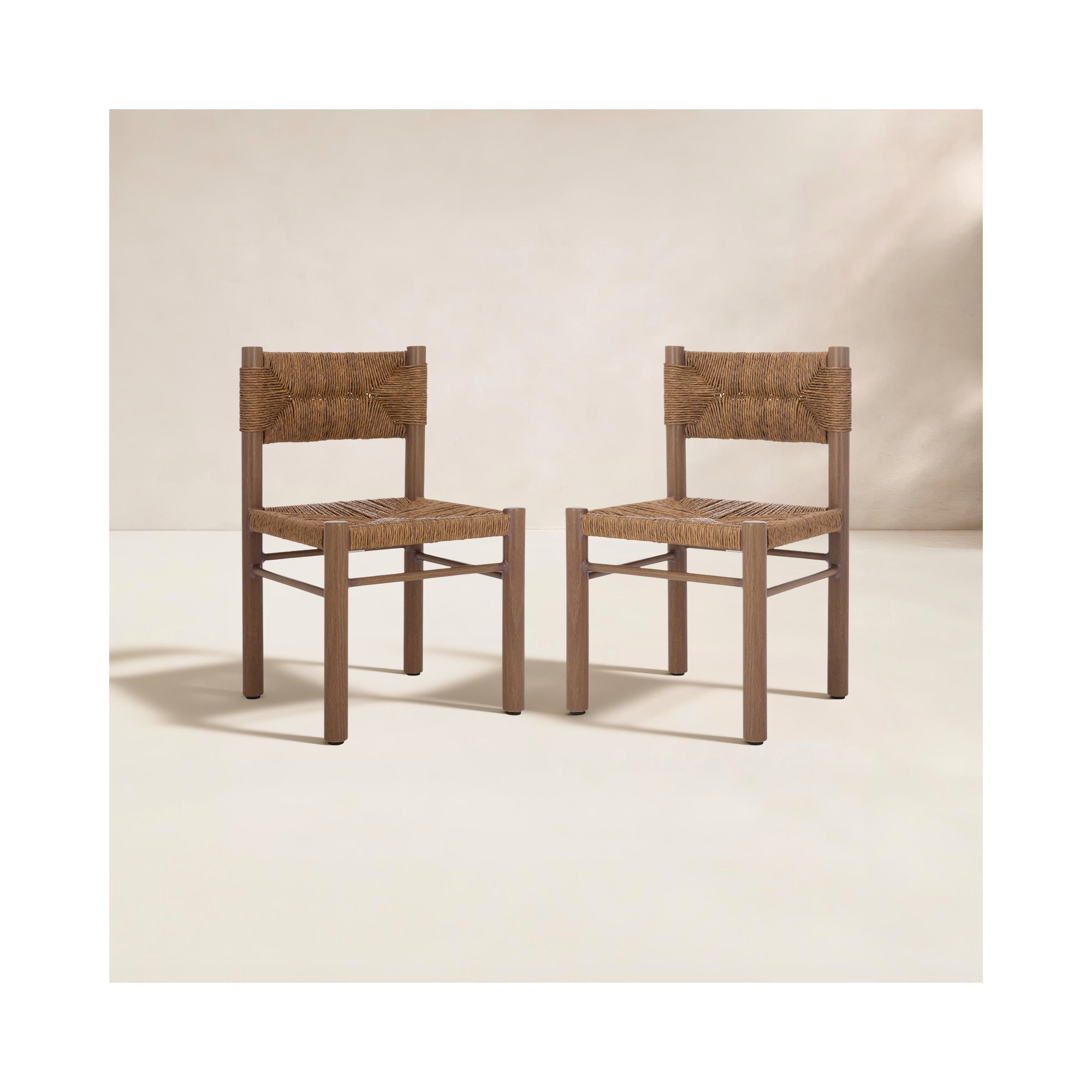 Indie Rattan Weaving Outdoor Dining Chair, Brown