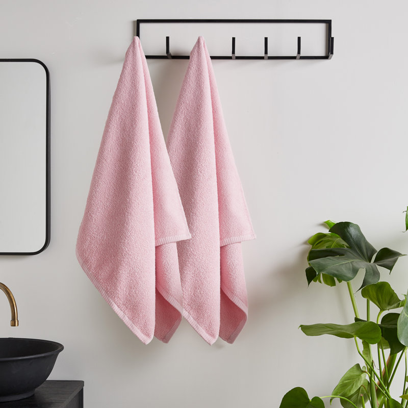 Quick Dry Cotton Bath Sheet Pair, Pink