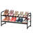 32'' Wide 2-Tier Metal Mesh Shoe Rack for Closet, Stackable and Adjustable, Good for High Heels-509888948