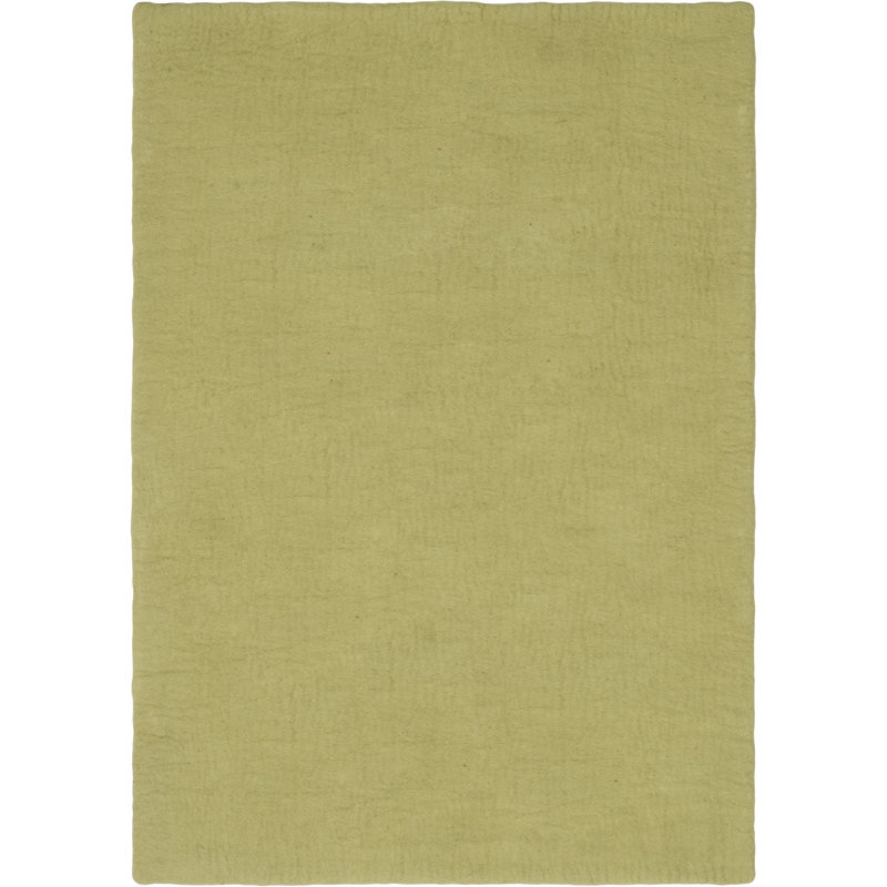 Solid Colour Wool Hand Woven Shag Area Rug, Rectangle 70 x 100cm