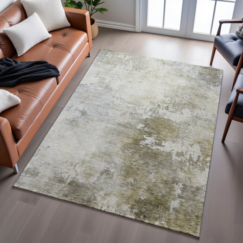 Premium Machine Washable Gurubaksh AMF1158 Abstract Rug, Rectangulaire 8 pi x 10 pi