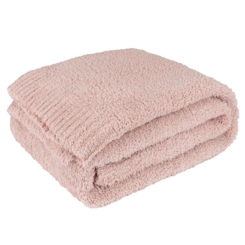 Taupe Tan Plush Knit Reversible Fleece Throw Blanket