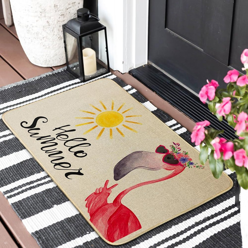 Paillasson Hello Summer, Flamingo Seasonal Sunshine Home ...