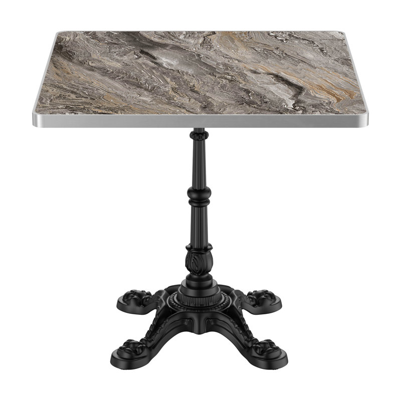 Table de salle à manger d'extérieur 31,5 po Tulip, 29.53" H x 31.5" W x 31.5" D, Black / Light Slate Grey