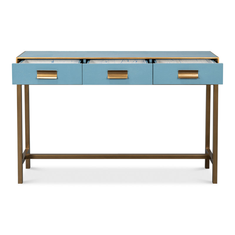 Shagreen 54'' W Console Table, Blue