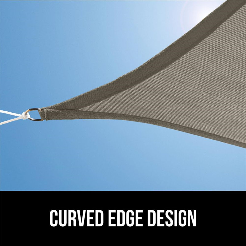 Beige Heavy Duty UV Resistant Rectangle Patio Sunshade Sail, 8' x 10'