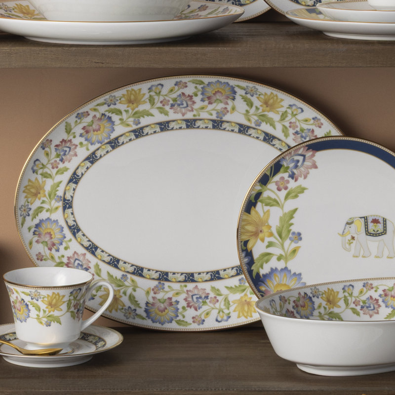 Plateau ovale de jardin Noritake Tusker, 14 po