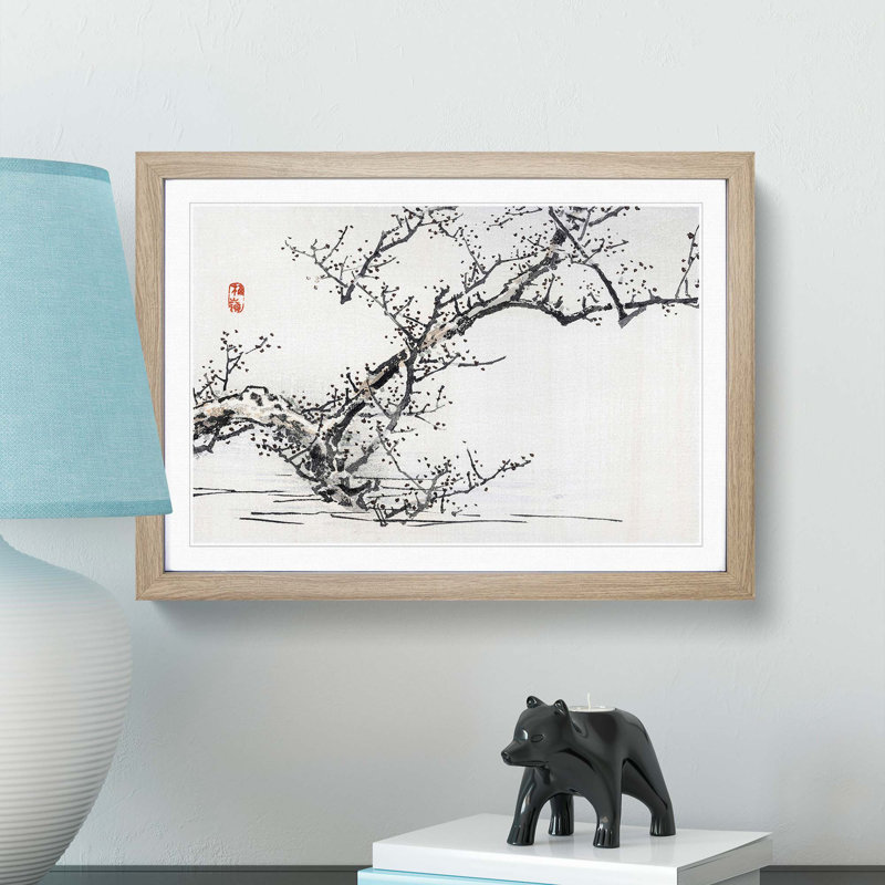Blossom Tree by Kono Bairei - Picture Frame Painting Print, Oak Framed, 27cm H x 36cm W x 2cm D
