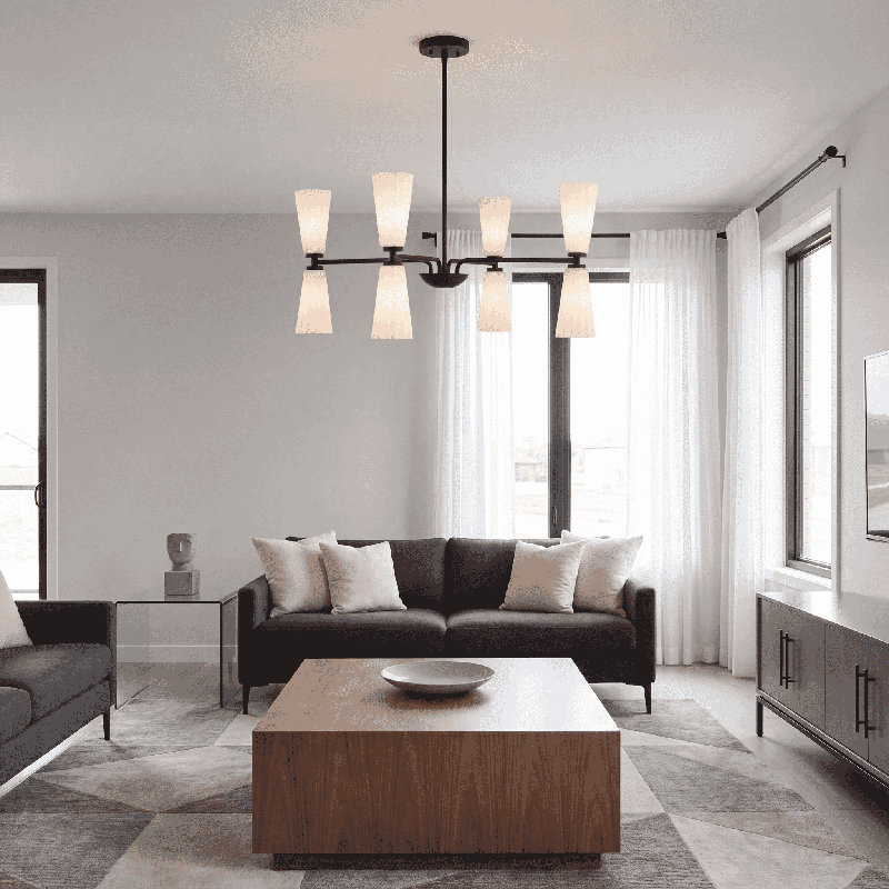 Kenyia 8-Light Chandelier in Chrome, Chrome