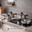 Batterie de cuisine en acier inoxydable 7 pièces Magefesa Deliss, compatible avec toutes les surfaces de cuisson, va au lave-vaisselle