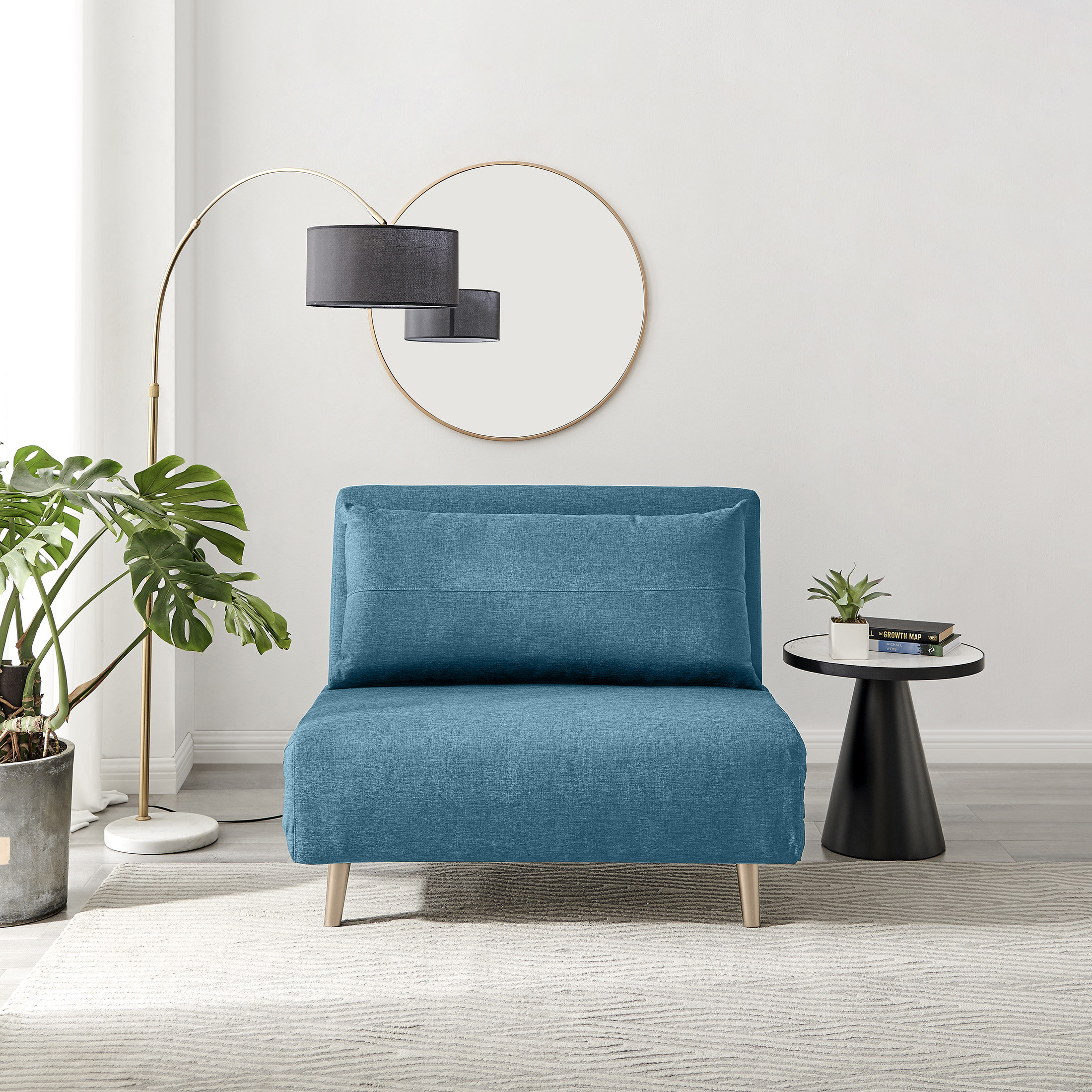 Furniture Box Brody Armchair and Single Sofa Bed Luxury Velvet Modern Design Wayfair.ie