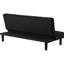 Lit convertible moderne sans accoudoirs noir avec capitonnage biscuit, ressorts sinueux et confort accru pour les petits espaces Texture velours doux, fabrication printanière, détente quotidienne