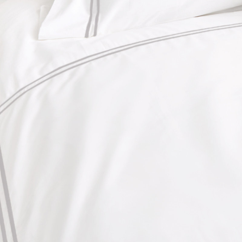 Coltrane Standard Cotton Duvet Cover, King Duvet Cover, Pearl Gray