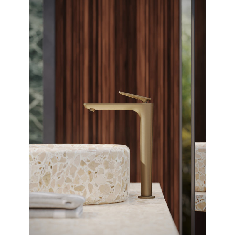 AXOR Citterio C Single-Hole Faucet 250 Coolstart With Pop-Up Drain, 1.2 GPM, Brushed Gold Optic