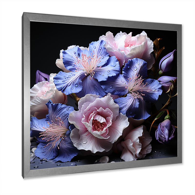 «Deep Deep Iris», reproduction d'art sur toile, Cadre simple argenté, H 24 po x l 24 po x P 1 po