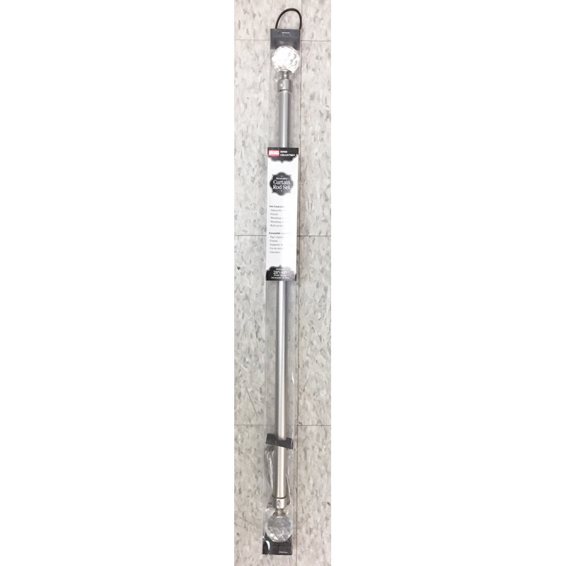 Tringle à rideaux simple réglable, 66" – 120", Nickel satiné