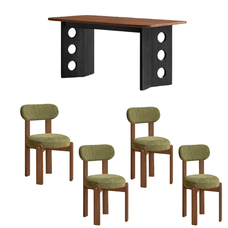 Ensemble de table de salle à manger moderne en bois massif, 29.52"H x 55.11"L x 29.52"W