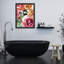 Rose et orange jardin rose fleur art mural impressions florales décoratives pour le salon chambre à coucher encadrée sur papier-93487620-93487621