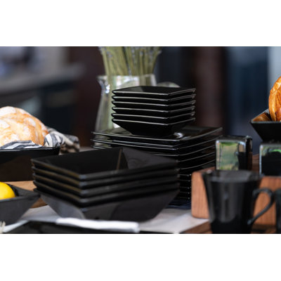 Ten Strawberry Street 45 Piece Stoneware Dinnerware and Serveware Set - Service for 6