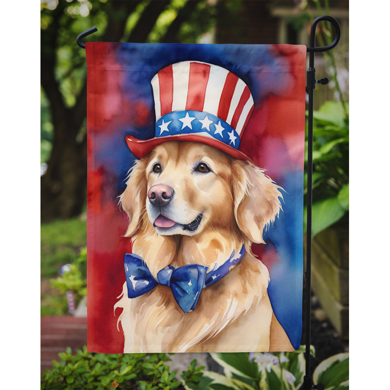 Drapeau patriotique du jardin américain, Brun / rouge Golden Retriever