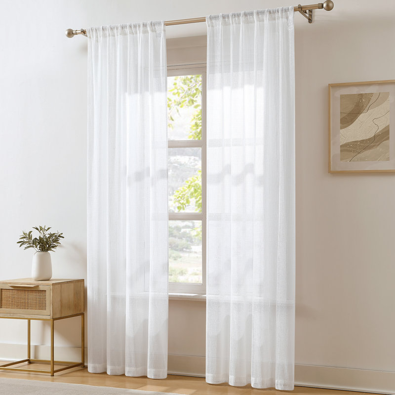 Javarus Window Curtain Panels Pair, White