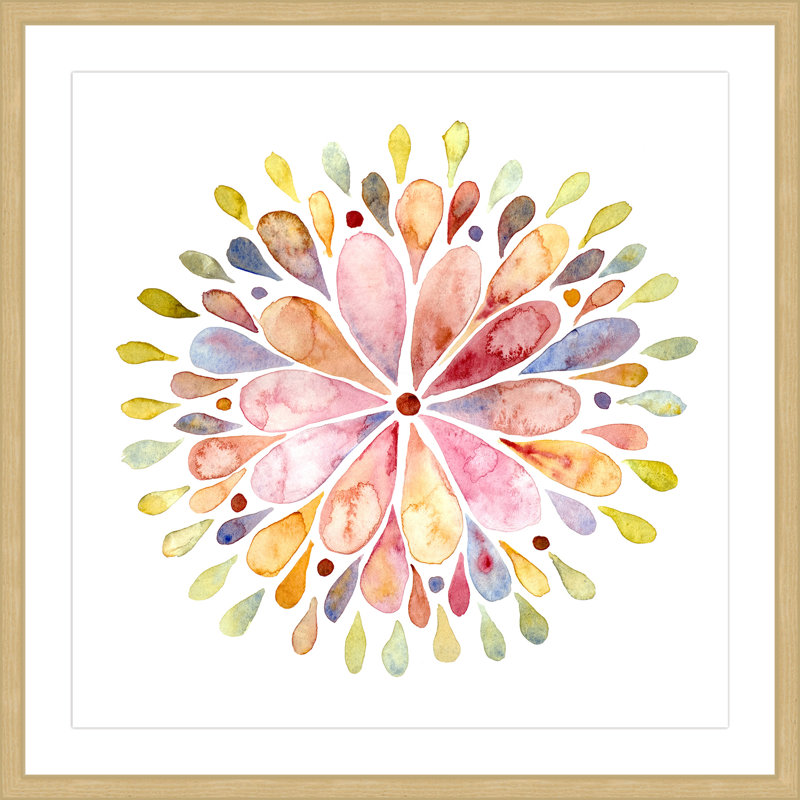 « floral explosion », reproduction d’art encadrée, H 18 po x l 18 po x P 1,5 po