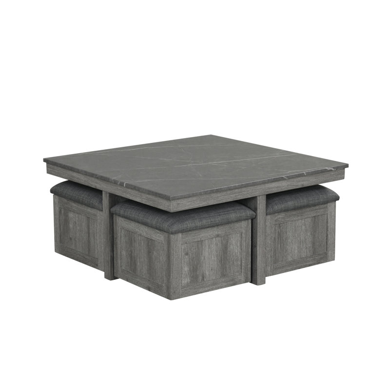 Ensemble de 5 tables basses grises 5 pièces