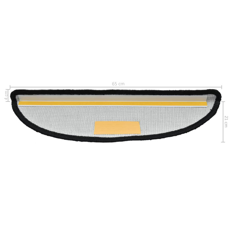 Carpet Stair Treads Black 65x21x4 cm