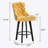 Modern  Swivel Bar Stools Velvet Barstools Button Tufted Bar Stools Rivet Trim Bar Stools for Kitchen Island,Bistro, with Metal Pull Ring Sturdy Footrest Large Backrest for Home Bar-740668990-759074647