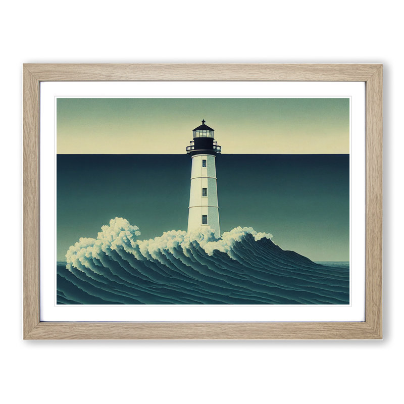 Popular Lighthouse - Single Picture Frame Print, 34cm H x 46cm W x 2cm D