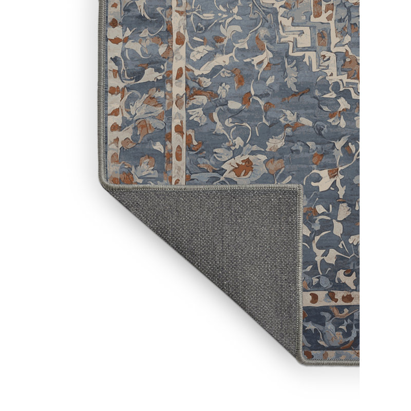 Tapis gris soyeux et moelleux, Rond 4 pi