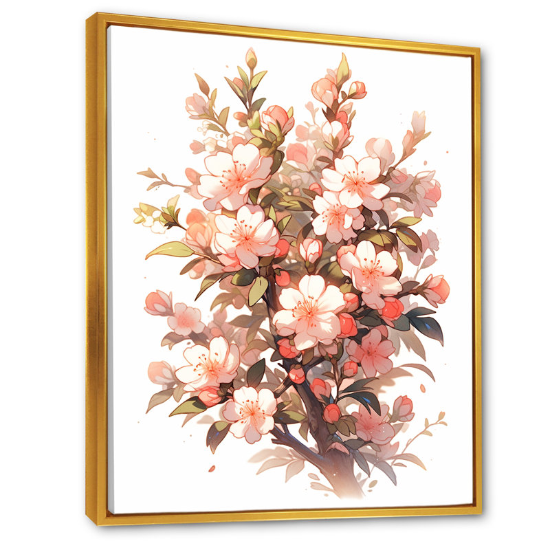«A Gardens Flower Grace I», reproduction sur toile, Cadre flottant doré, 32" H x 24" W