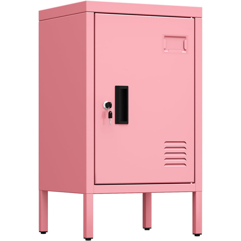 Metal Storage Employees Lockers With 1 Lockable Doors,locking Storage Cabinets For Small Spaces,home,school,gym,assembly Required,pink