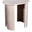 Table d'appoint ovale rustique à finition blanche rustique, table d'appoint en bois massif de salon