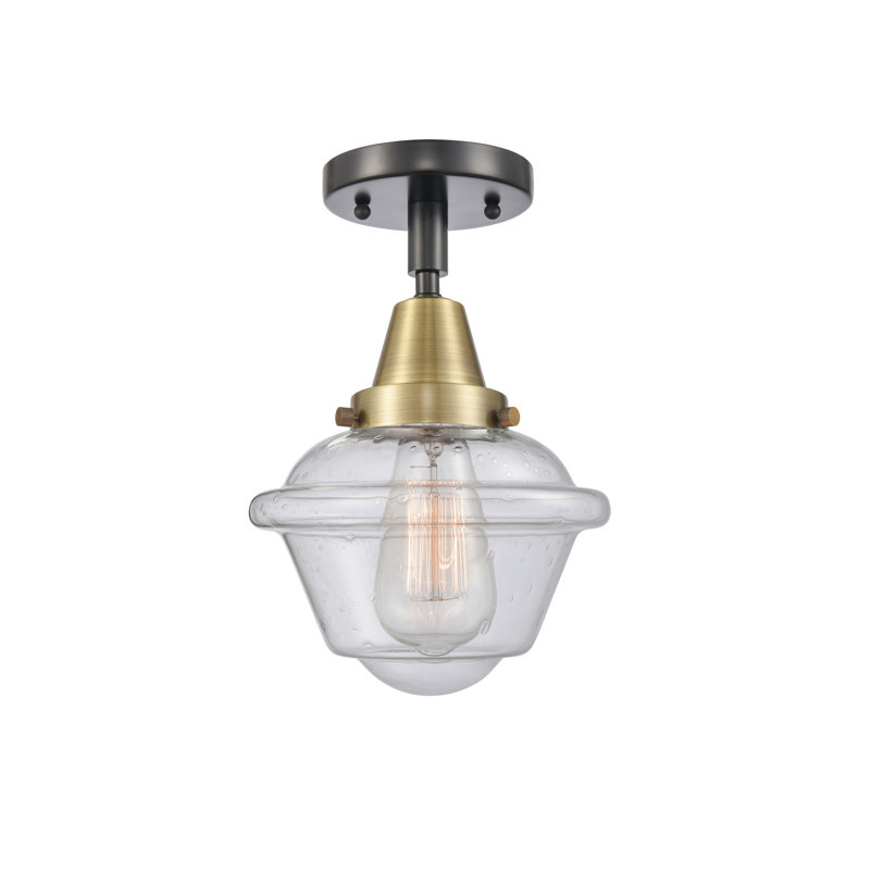 Grourke Glass Flush Mount, Black Antique Brass, Seedy