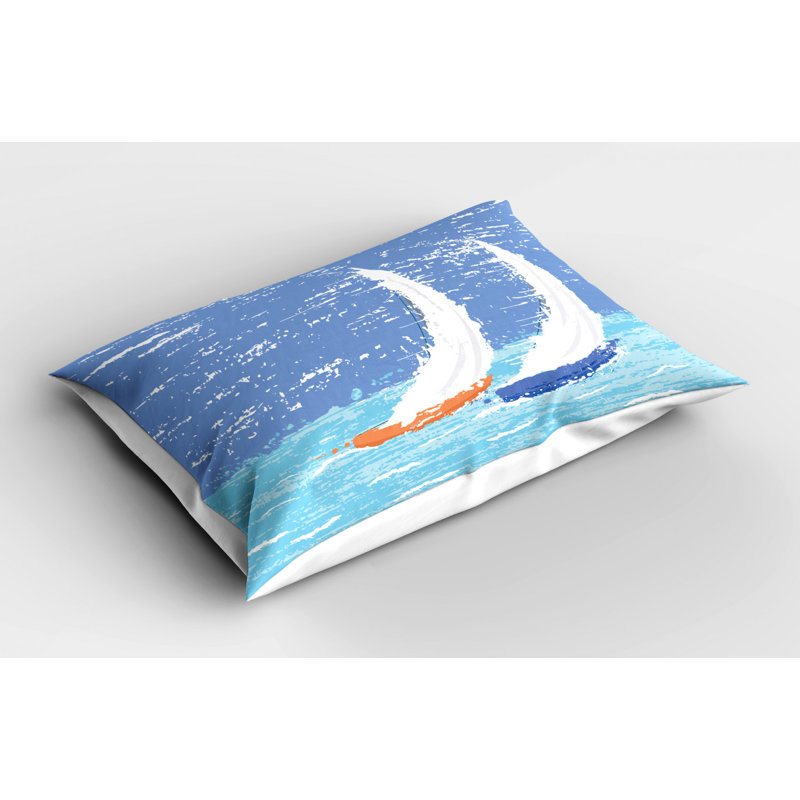 Blue Polyester Microfiber Piece Sham, Queen