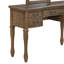 Coiffeuse 46 po avec miroir arqué sculpté 46 po, 6 tiroirs et tabouret rembourré avec pieds en bois massif