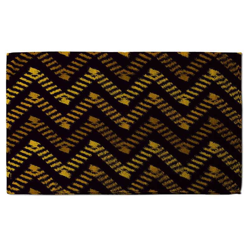 Stillmore Midweight Bath Towel, Black/Orange