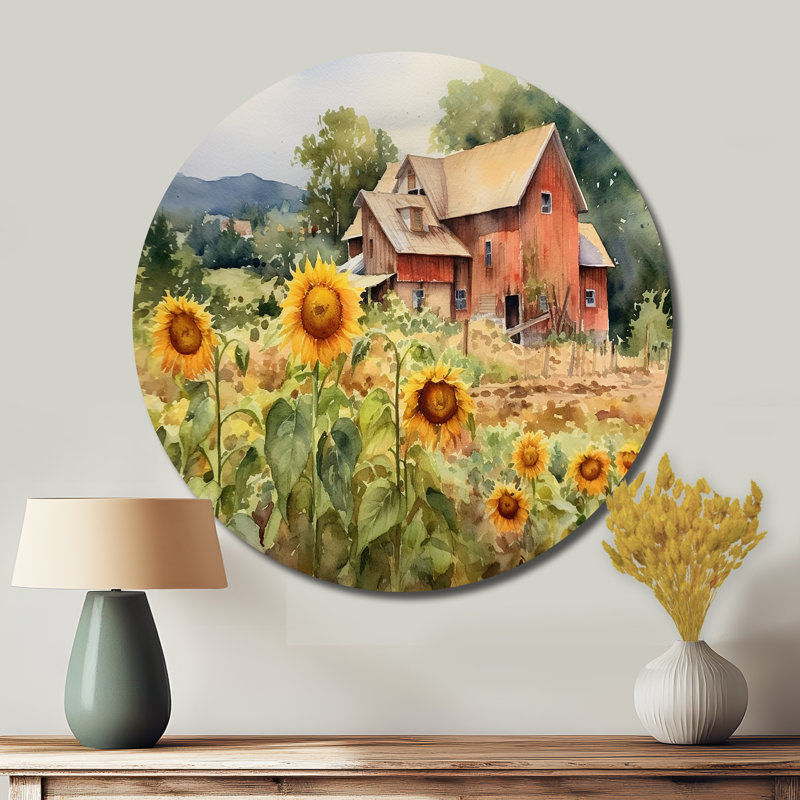 Melstone - art floral rond en métal, H 16 po x l 16 po