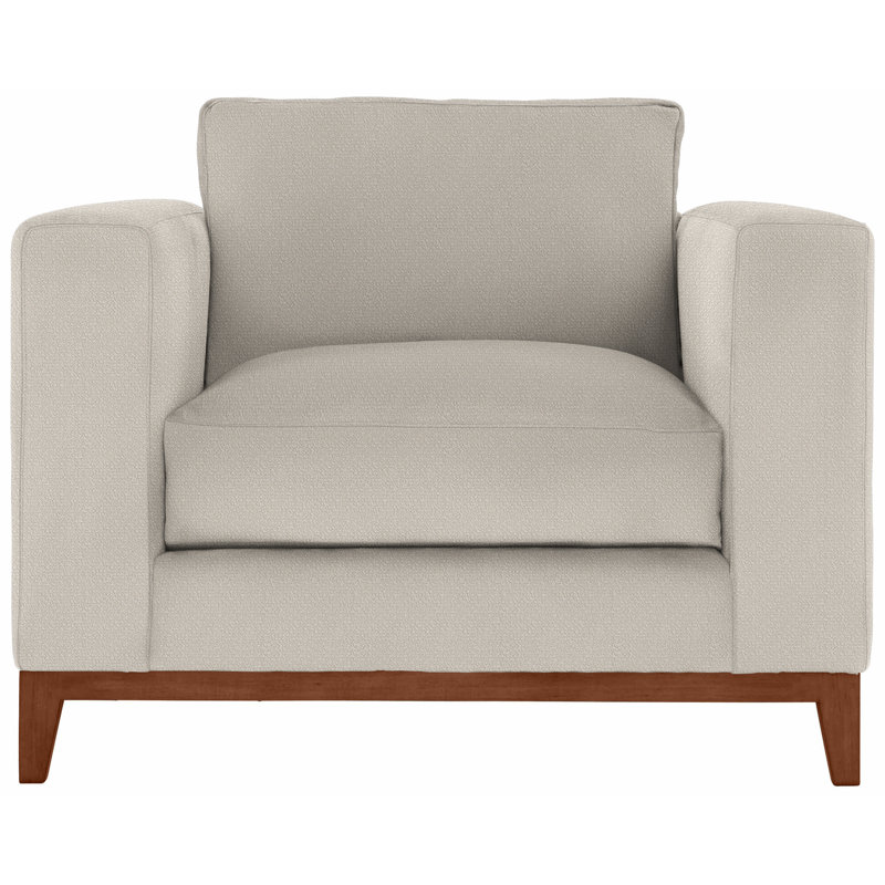 Noel 40" Wide Armchair, Cream Boucle 1146-002, Tobacco Distressed
