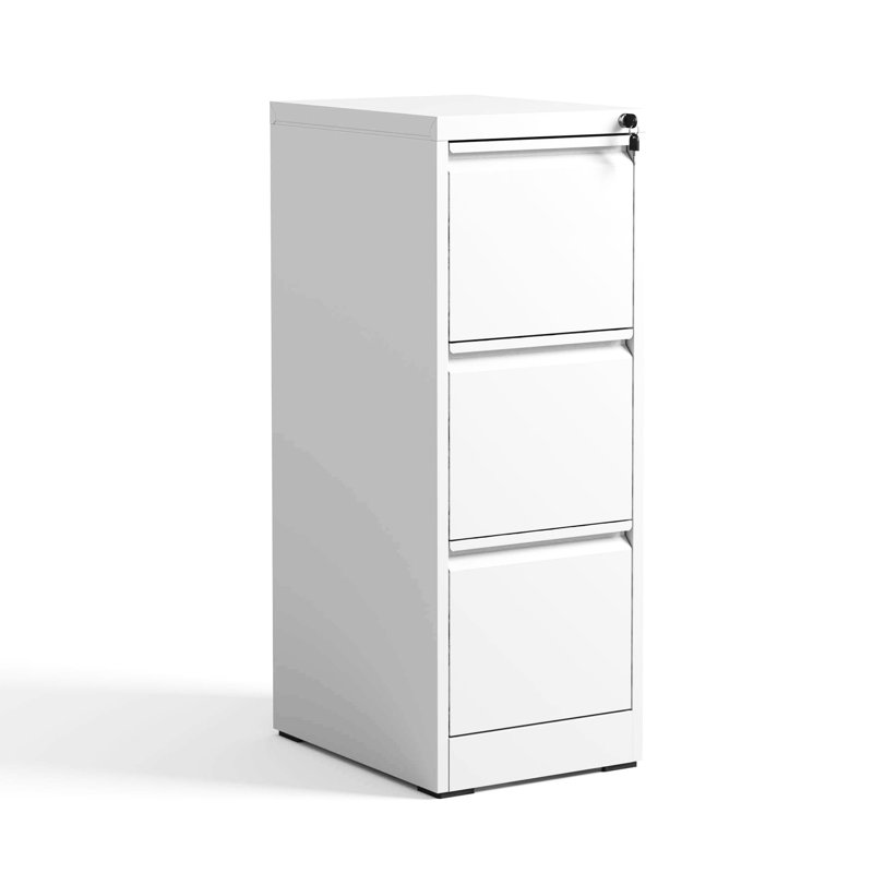 3 Drawer Office/Home File Cabinet, Metal Construction, And , , Full Extension Drawers, Tilt Design For Stability Locked & , Tilt, Extension, Suits Office/Home, Accommodates A4/Legal/Letter