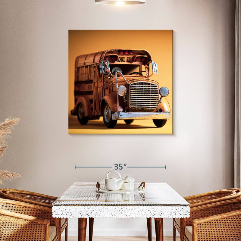 Old School Bus, 39" H x 39" W