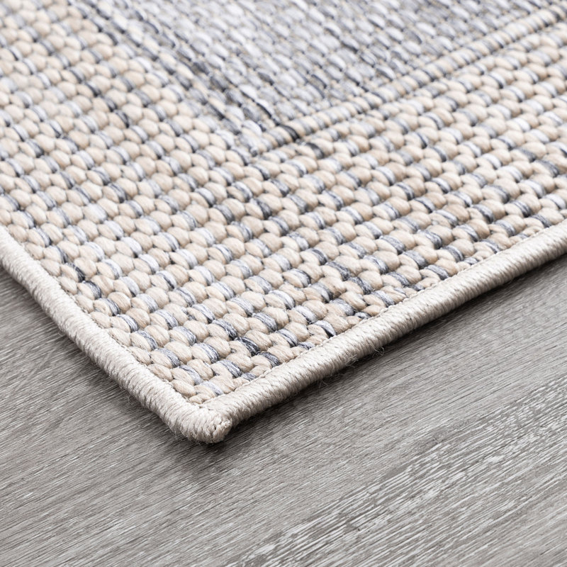 Amanda Geometric Beige & Gray Indoor / Outdoor Area Rug, Rectangle 7'11" x 9'11"