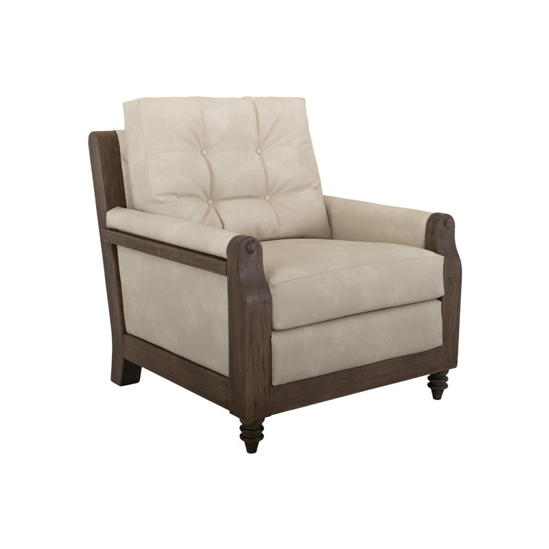 Structure en bois, fauteuil rembourré, Blanc