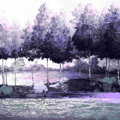 Purple Grey Trees - Wrapped Canvas Print